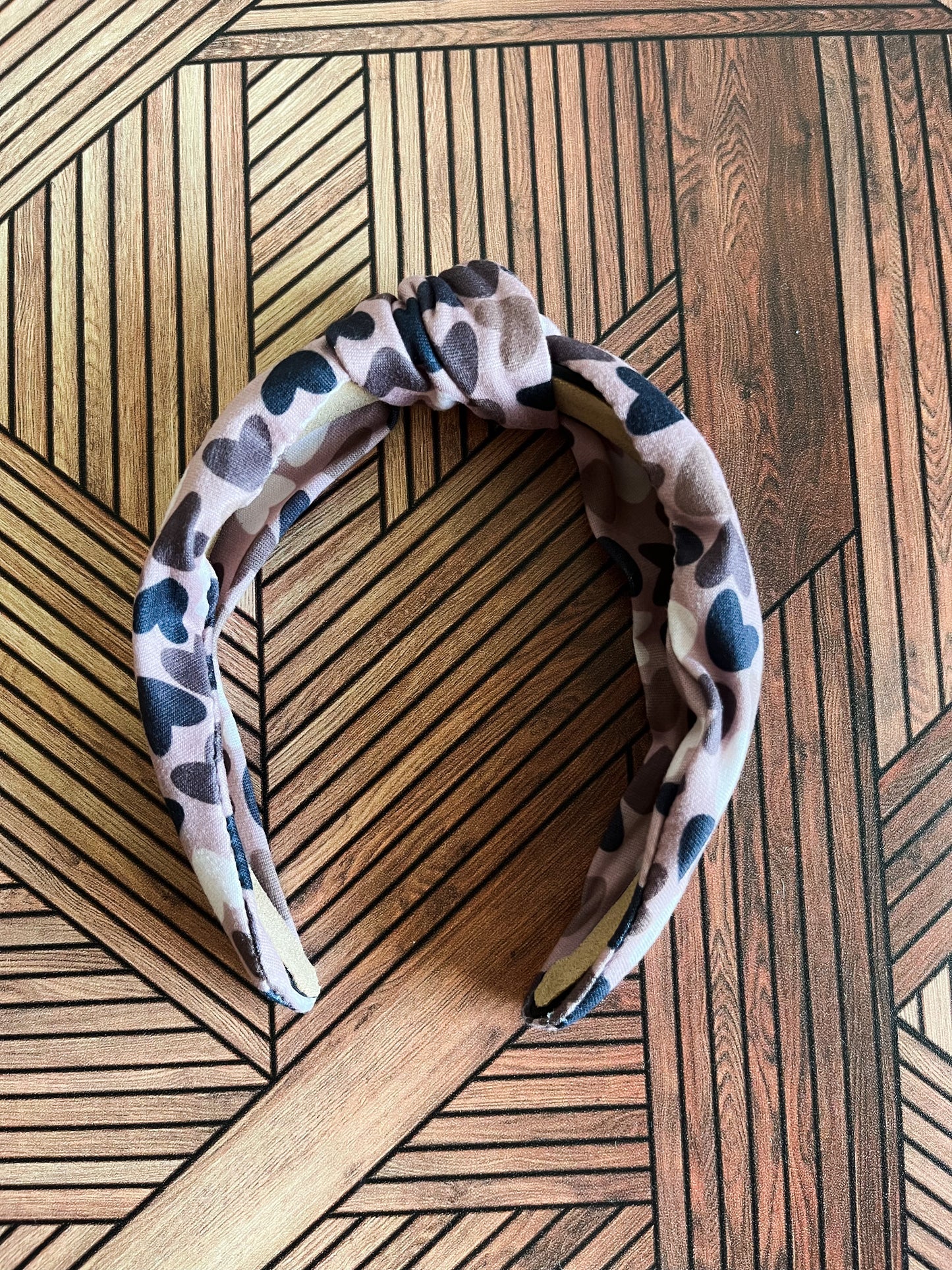 Matching Headband & Bow- Skintone Hearts