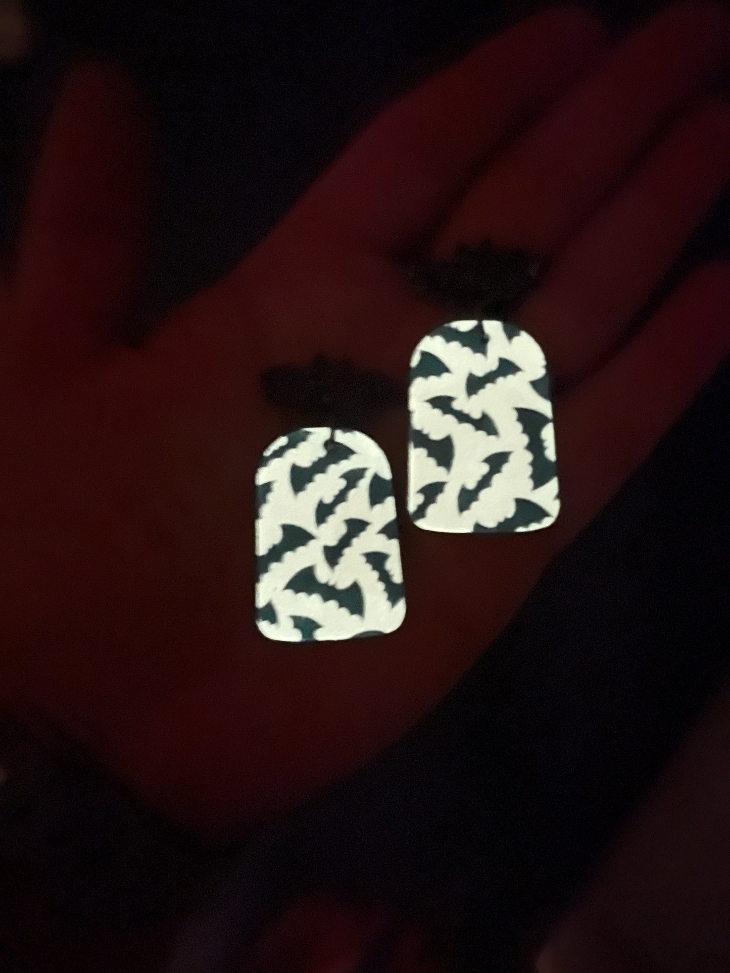 Glow in the Dark Batty Dangle Studs